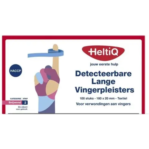 Heltiq Vingerpleisters Detecteerbaar 180x20 mm Textiel 100 stuks