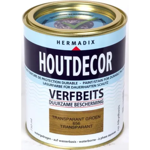 Hermadix Houtdecor Verfbeits Transparant - 0,75 liter - 656 Transparant Groen