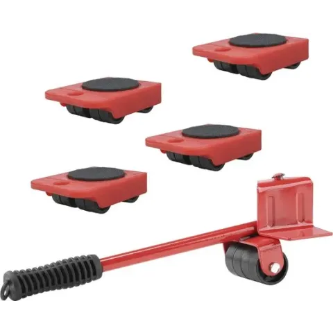 Hi Meubeltransportwielen set - met meubelheffer - Rood