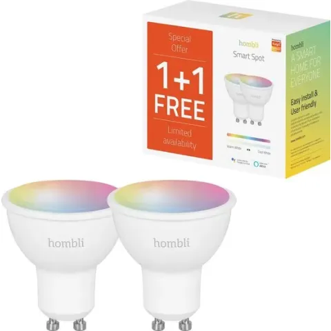 Hombli Slimme verlichting spot - (5W) RGB+CCT - Promo Pack 1+1
