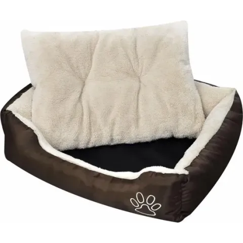 Hondenbed met gewatteerd kussen S