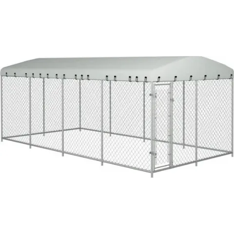 Hondenkennel met dak voor buiten 8x4 m