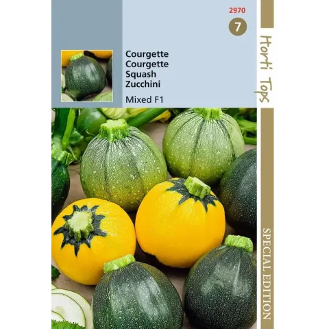 Hortitops zaden - Courgette mixed round F1 1 gram (ca. 11 zdn)