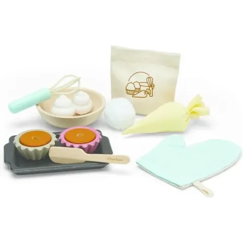 Houten Cupcake set