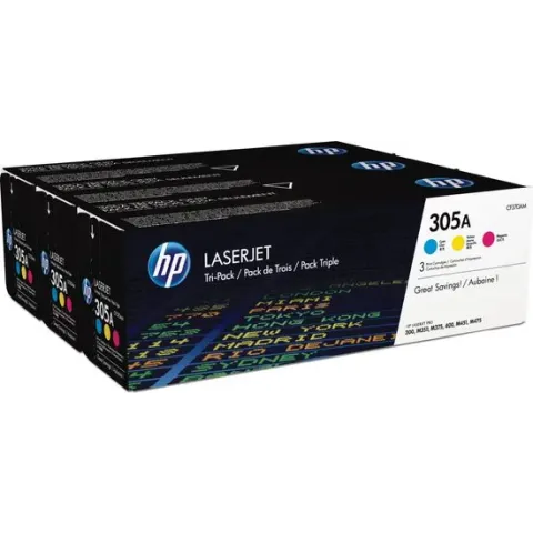 HP 305A - Tonercartridge / Cyaan / Magenta / Geel / 3 Pack