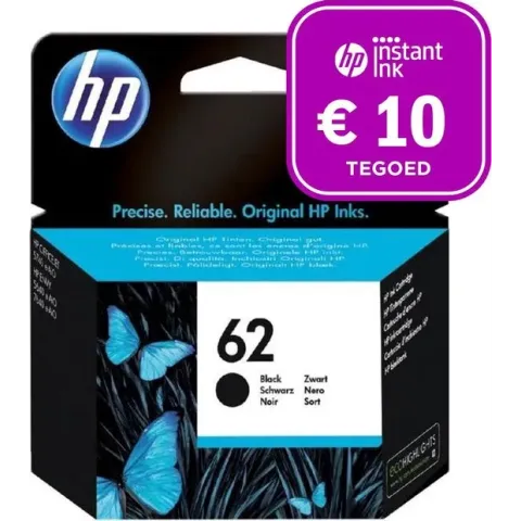 HP 62 - Inktcartridge zwart + Instant Ink tegoed