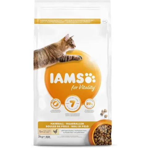 Iams  Cat Adult Hariball - Kip - 3 kg