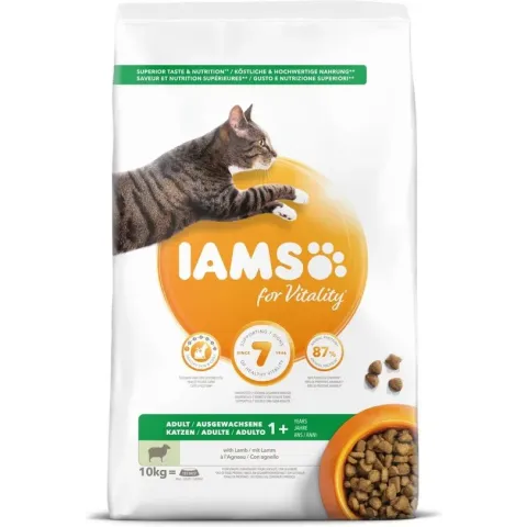 Iams Cat Adult - Lam - Kattenvoer - 10 kg