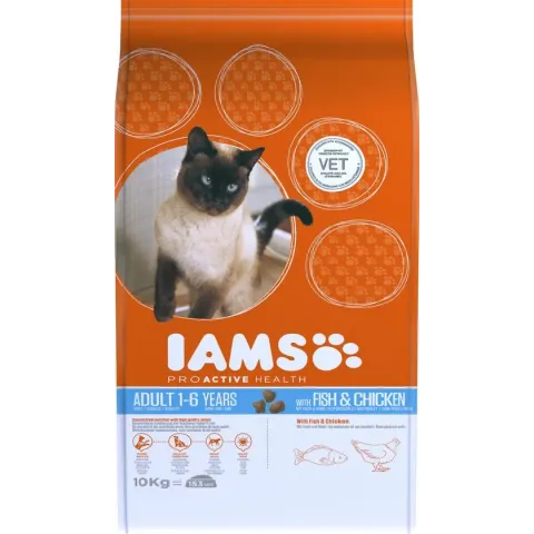 Iams Cat Adult - Vlees & Kip - Kattenvoer - 10 kg