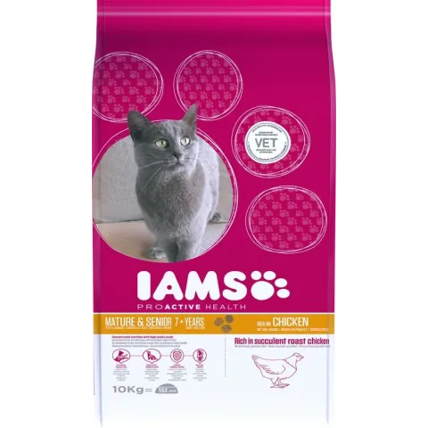 Iams Cat Mature & Senior - Kip - Kattenvoer - 10 kg