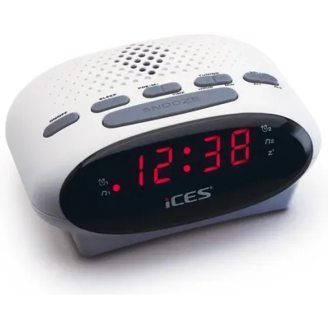 Ices ICR-210 White - Wekkerradio - Radio - Sleeptimer - FM-tuner