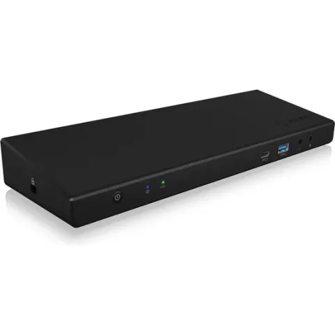 ICY BOX IB-DK2244AC Bedraad USB 3.2 Gen 1 (3.1 Gen 1) Type-C Zwart