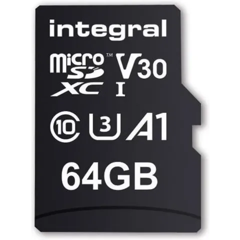 Integral Micro SD Geheugenkaart 64GB - Klasse 10 - Zwart