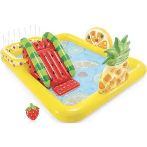 Intex Opblaasbaar Kinderzwembad - Met Glijbaan - Fruit - 244 x 191 x 91 cm