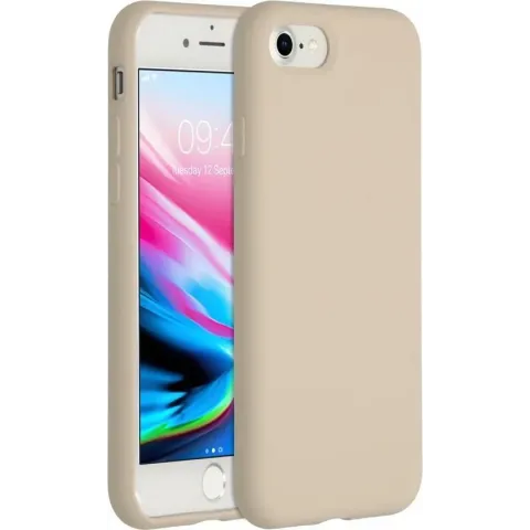 iPhone 8 hoesje - iPhone 7 hoesje - iPhone SE 2020 hoesje - hoesje iPhone SE 2020 - hoesje iPhone 8 - hoesje iPhone 7 - Siliconen hoesje - Bruin - Accezz Liquid Silicone Backcover