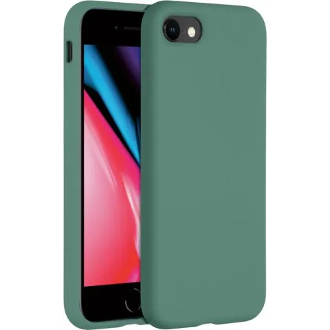 iPhone 8 hoesje - iPhone 7 hoesje - iPhone SE 2020 hoesje - hoesje iPhone SE 2020 - hoesje iPhone 8 - hoesje iPhone 7 - Siliconen hoesje - Donkergroen - Accezz Liquid Silicone Backcover