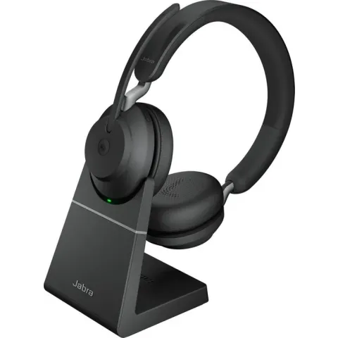 Jabra Evolve2 65 MS Stereo + Stand - Bluetooth Headset - op oor - draadloos - USB - noise isolating - zwart