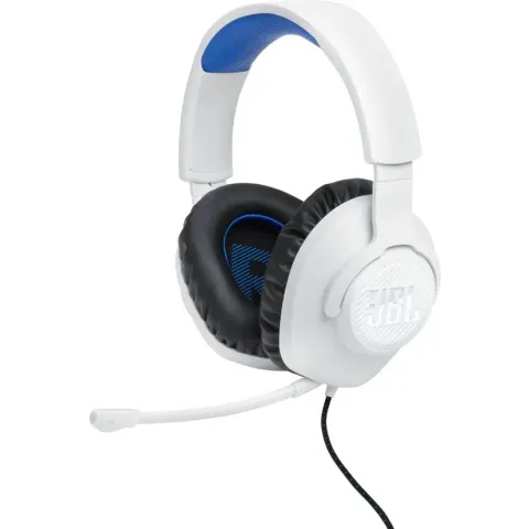 JBL Quantum 100 - Gaming Headphone for Playstation - Wired Over-Ear - Wit/Blauw - PC, Xbox, PS4, PS5 & Nintendo Switch