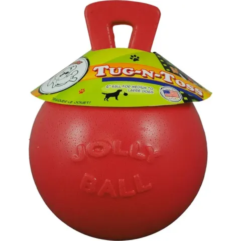 Jolly Ball Tug-n-Toss - Medium (6 inch) 15 cm rood