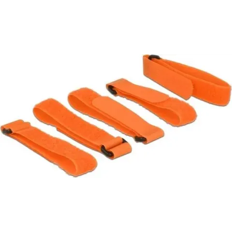 Kabelbinder Delock klittenband 300mm 5Stk m. Schl. oran.