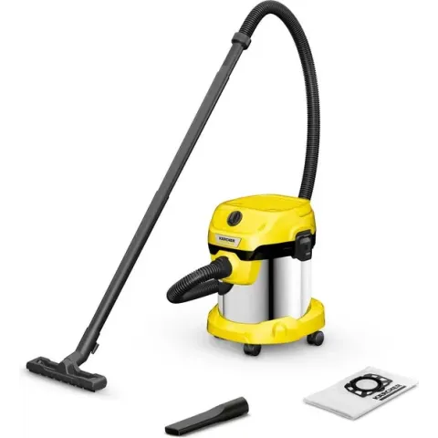 Kärcher WD 2 Plus S V-15/4/18 nat- en droogzuiger - 1000W - RVS vuilreservoir 15L - stroomkabel 4m
