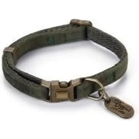 Kattenhalsband velura groen fluweel 20-30cm