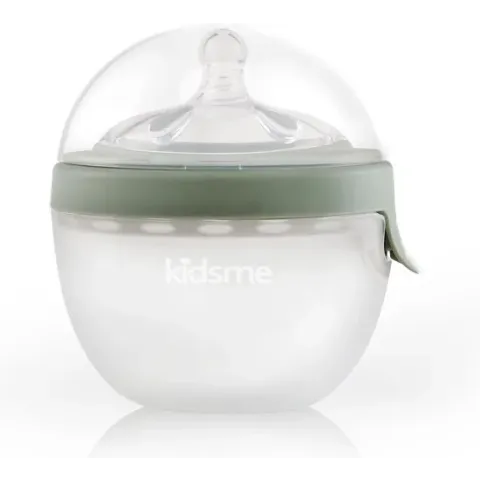 KidsMe 2-in-1 siliconen ovale feeder - Grijs