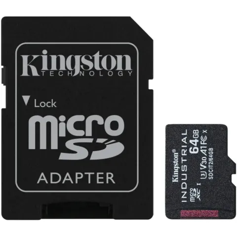 Kingston Industrial microSDXC 64GB Incl. SD adapter, Klasse 10, UHS-I, U3, V30, A1