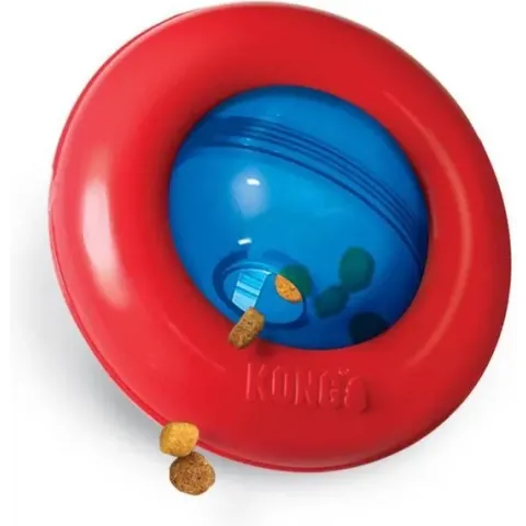 Kong Gyro Voerbal Rood / Blauw - SMALL 12.5X12.5X7.5 CM