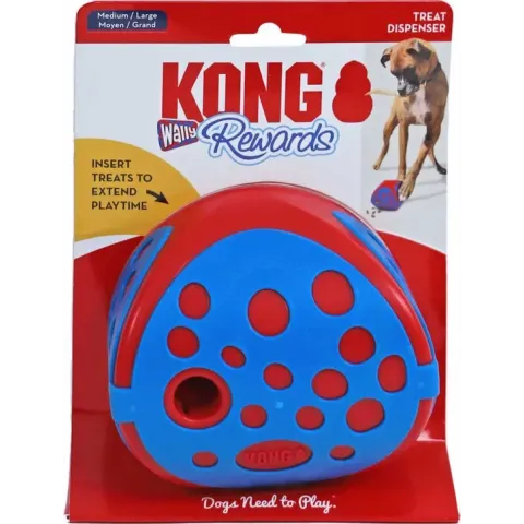 Kong rewards wally blauw / rood 12,5x12,5x12,5 cm