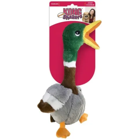 Kong Shakers Honkers Duck - Hondenspeelgoed - Grijs Bruin Groen Large
