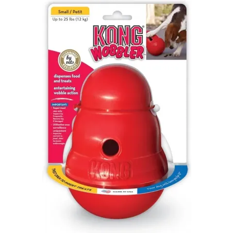 Kong Wobbler - Hondenspeelgoed - Rood - S - 15 x 11 cm