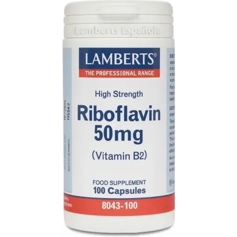 Lamberts Vitamine B2 Riboflavine - 50 mg - 100 Capsule - Vitaminen