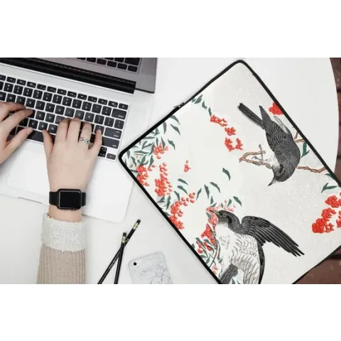 Laptophoes 15 inch - Bes - Vogels - Japan - Zwaluw - Laptop sleeve