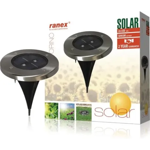LED Solar Grondspot Tuinverlichting, Bewegingsmelder, Waterdicht IP44, Warm Wit