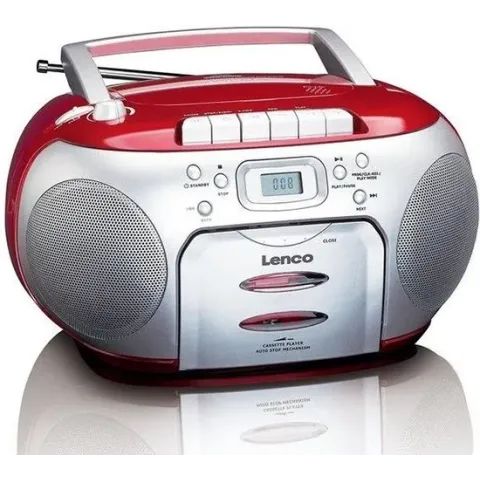 Lenco SCD-420 - Radio CD-speler met MP3 optie en koptelefoon - Rood