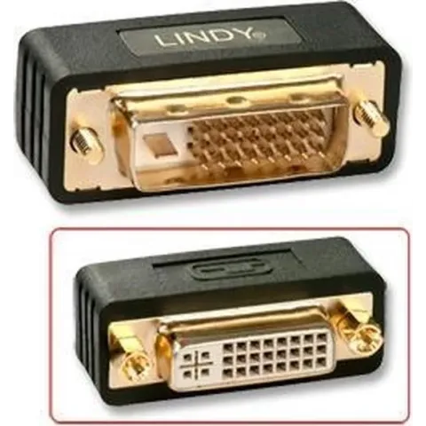Lindy DVI-I Port Saver DVI-D Zwart