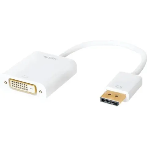 LogiLink CV0058B tussenstuk voor kabels DisplayPort 1.2 DVI Wit