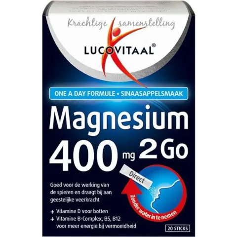 Lucovitaal Magnesium 400 mg 2Go Voedingssupplement - 20 sticks