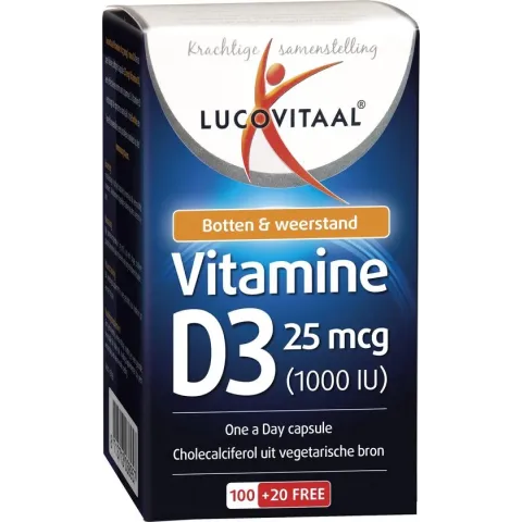 Lucovitaal Vitamine D3 25 microgram Voedingssupplement - 120 Capsules