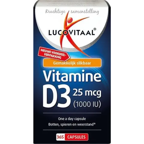 Lucovitaal Vitamine D3 25 microgram Voedingssupplement - 365 capsules
