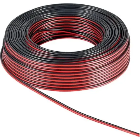 Luidsprekerkabel CCA 2 x 1,5mm2 - Zwart/Rood - 25 meter