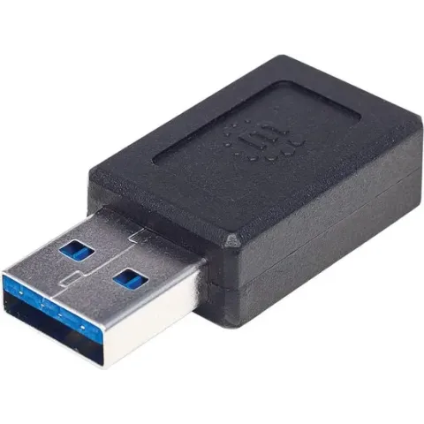 Manhattan USB 3.2 Gen 2 (USB 3.1 Gen 2) Adapter [1x USB 3.2 Gen 2 stekker A​ (USB 3.1) - 1x USB-C bus] Manhattan
