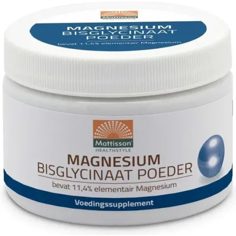 Mattisson / Magnesium Bisglycinaat Poeder Powder – 11,4% elementair Magnesium - 200 gram