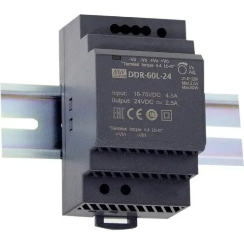 Mean Well DDR-60L-12 DIN-rail DC/DC omvormer 12 V/DC 5 A 60 W 1 x