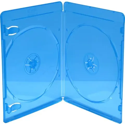MediaRange BOX39-2-50 CD-doosje Blu-Ray-doos 2 schijven Blauw, Transparant