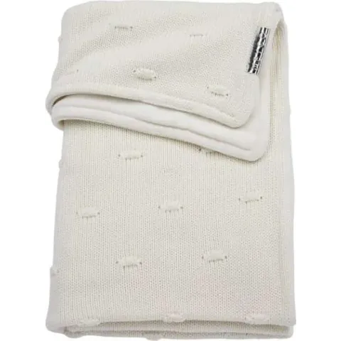 Meyco Knots met velvet ledikantdeken - 100x150 cm - Offwhite