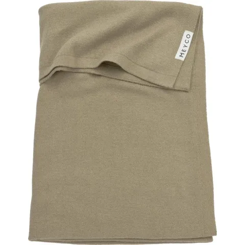 Meyco ledikantdeken velvet Knit Basic - Taupe - 100x150cm
