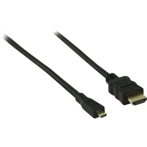 Micro HDMI - HDMI kabel - versie 1.4 (4K 30Hz) - verguld / zwart - 1 meter
