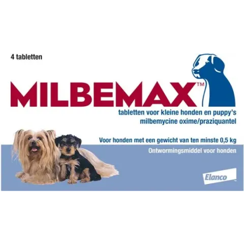 Milbemax Ontwormingsmiddel Hond en Puppy vanaf 1 kg 2 x 2 tabletten